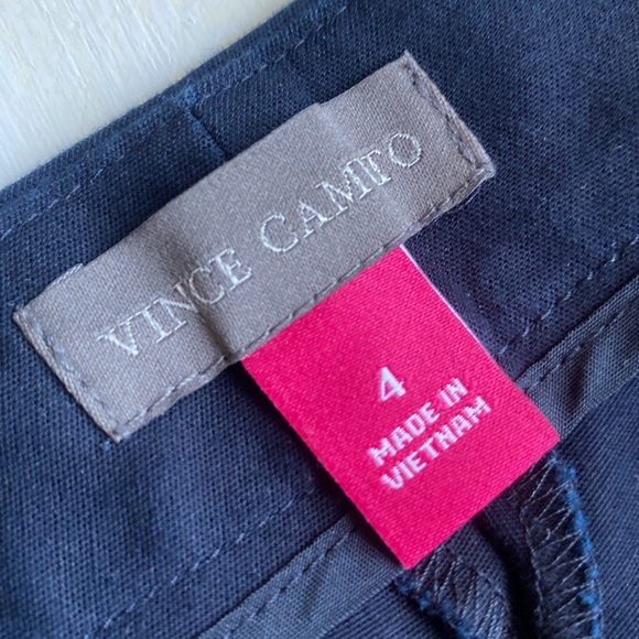 VINCE CAMUTO Ankle Pants Casual Mid Rise Navy Blue Slim Size 4 Cotton Blend EC - Picture 6 of 12
